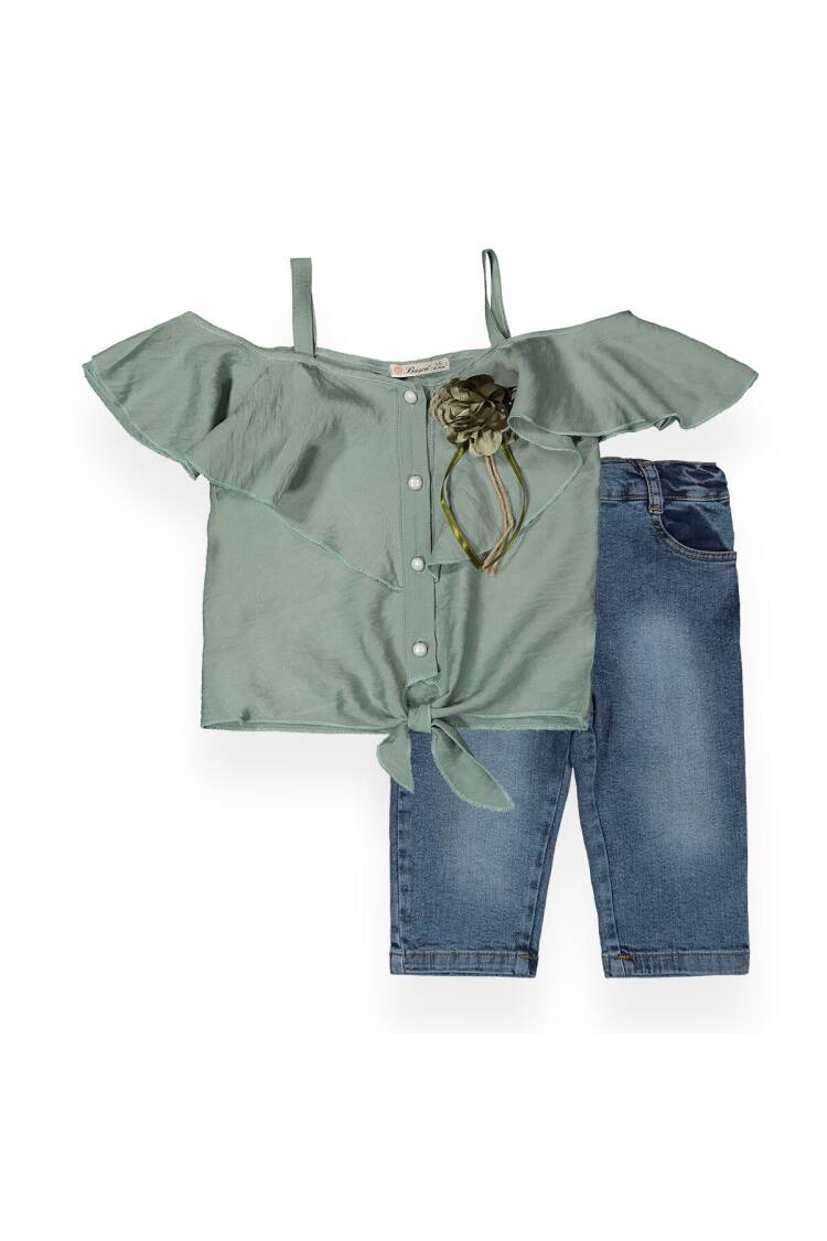 Airobin Denim Capri Set - Brand: Büşra Bebe - Kids & Baby Clothes Wholesale - Globality Store