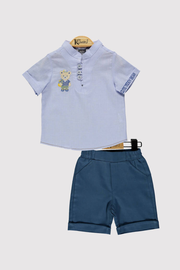 Baby Boy Bear Embroidered Set 6-18M - Brand: Kumru Bebe - Kids & Baby Clothes Wholesale - Globality Store