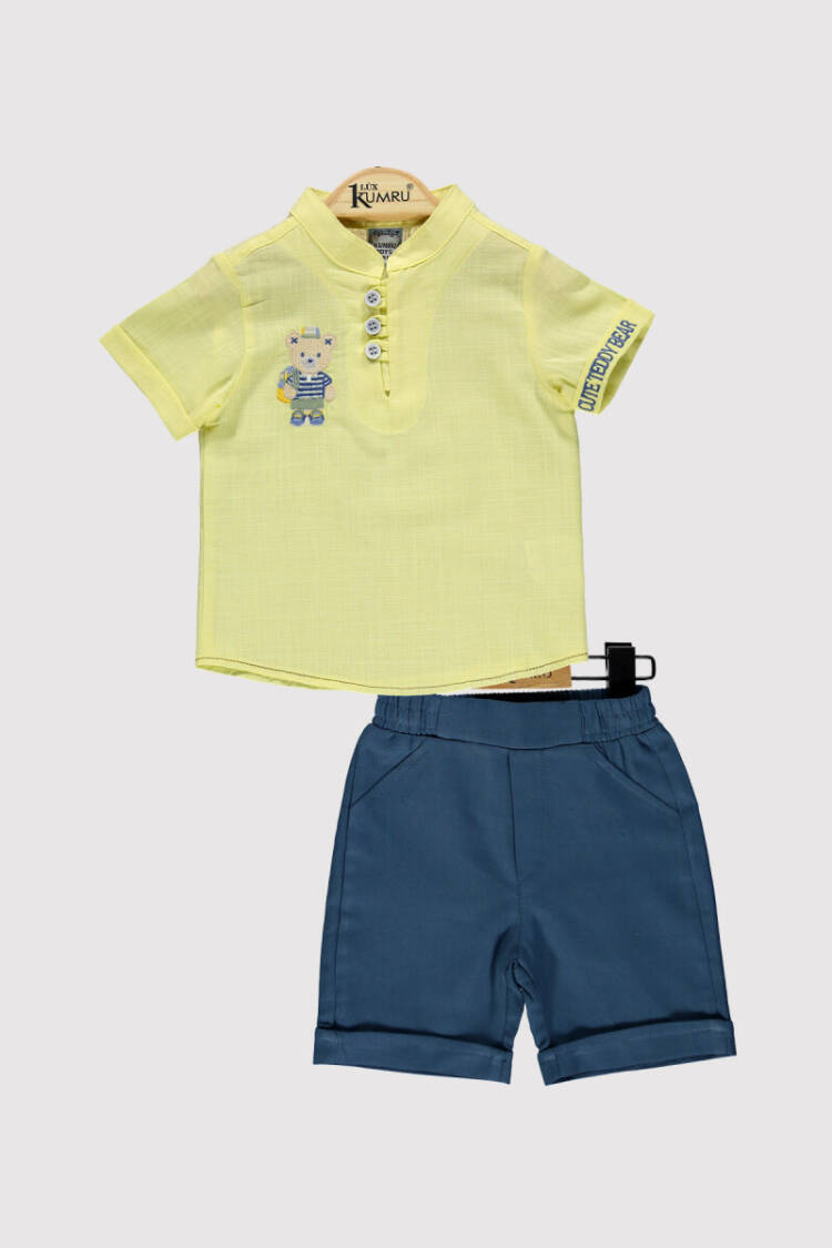 Baby Boy Bear Embroidered Set 6-18M - Brand: Kumru Bebe - Kids & Baby Clothes Wholesale - Globality Store