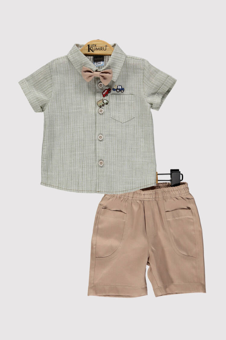 Baby Boy Car Embroidered Set 6-18M - Brand: Kumru Bebe - Kids & Baby Clothes Wholesale - Globality Store