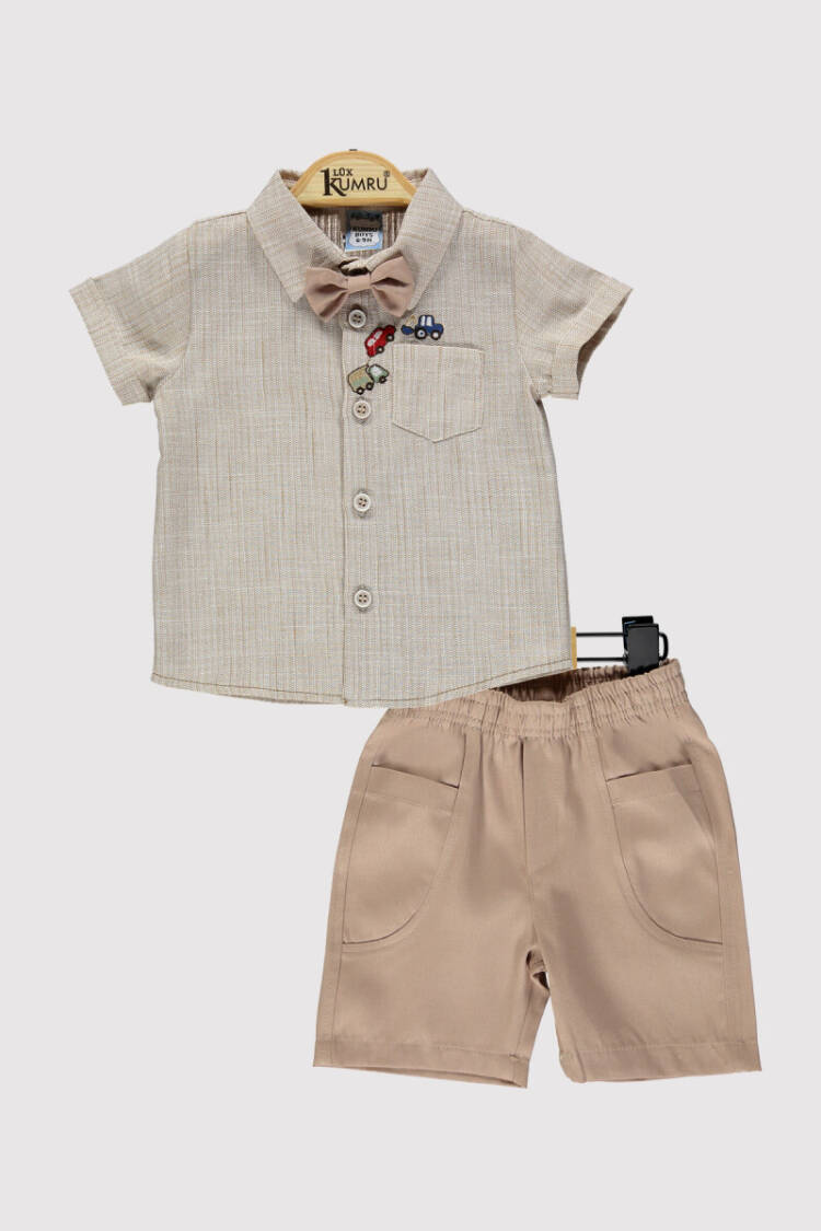 Baby Boy Car Embroidered Set 6-18M - Brand: Kumru Bebe - Kids & Baby Clothes Wholesale - Globality Store