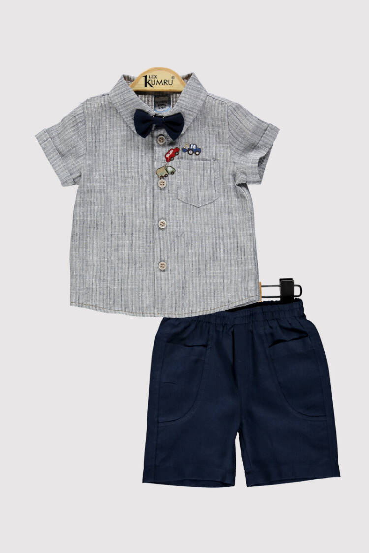 Baby Boy Car Embroidered Set 6-18M - Brand: Kumru Bebe - Kids & Baby Clothes Wholesale - Globality Store