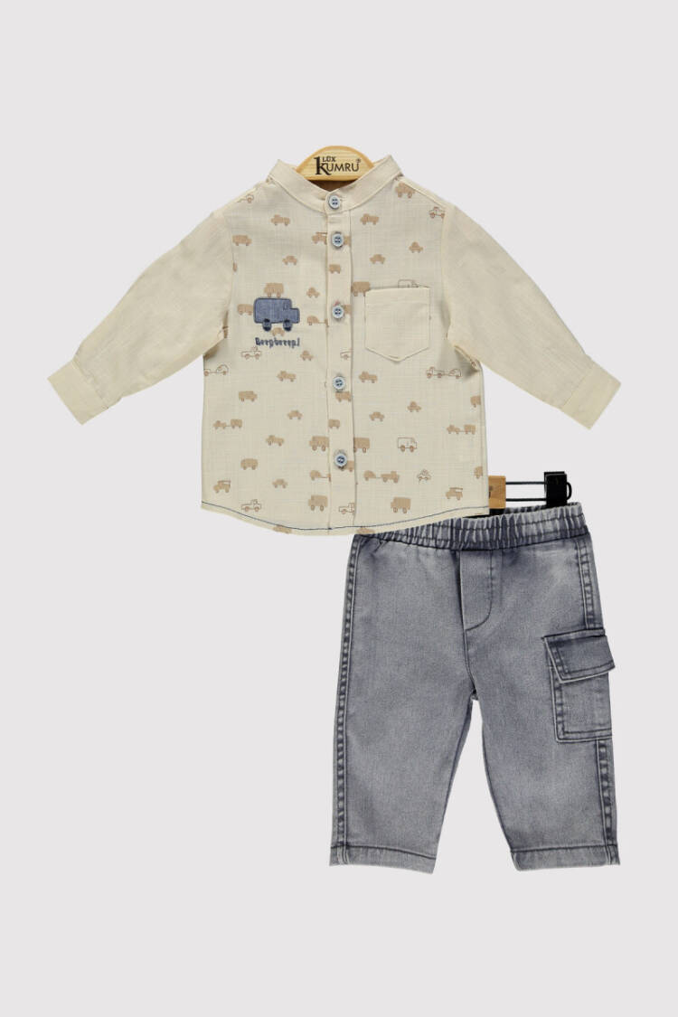 Baby Boy Car Printed Set 6-18M - Brand: Kumru Bebe - Kids & Baby Clothes Wholesale - Globality Store