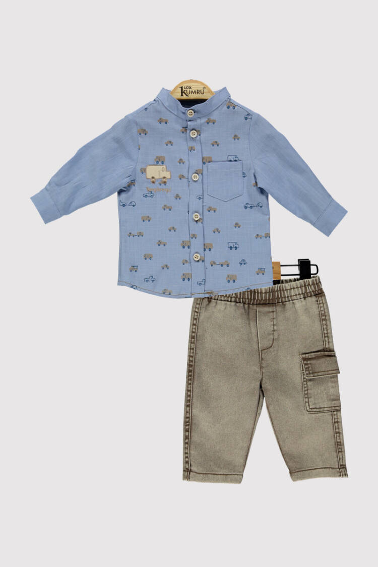 Baby Boy Car Printed Set 6-18M - Brand: Kumru Bebe - Kids & Baby Clothes Wholesale - Globality Store