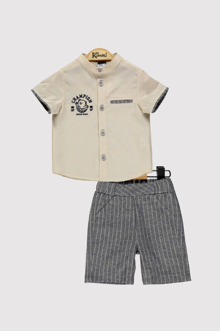 Baby Boy Champion Embroidered Set 6-18M - Brand: Kumru Bebe - Kids & Baby Clothes Wholesale - Globality Store