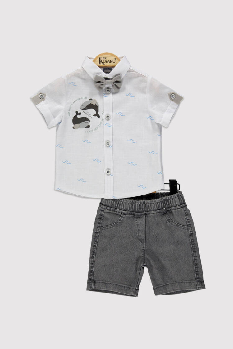 Baby Boy Dolphin Shirt Set 6-18M - Brand: Kumru Bebe - Kids & Baby Clothes Wholesale - Globality Store