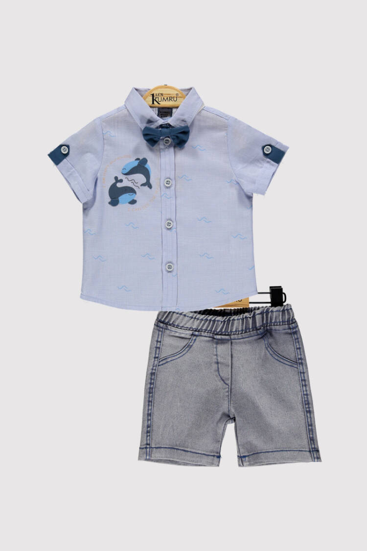 Baby Boy Dolphin Shirt Set 6-18M - Brand: Kumru Bebe - Kids & Baby Clothes Wholesale - Globality Store