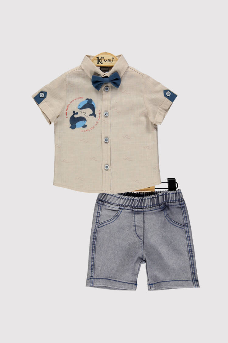 Baby Boy Dolphin Shirt Set 6-18M - Brand: Kumru Bebe - Kids & Baby Clothes Wholesale - Globality Store