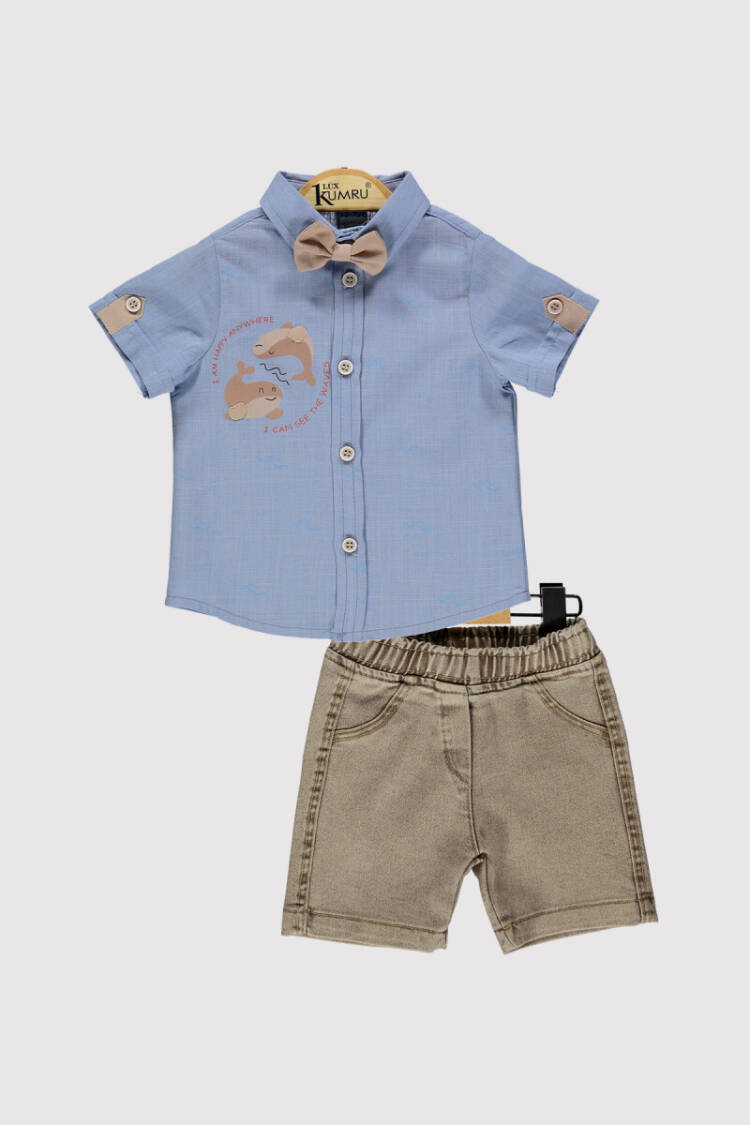 Baby Boy Dolphin Shirt Set 6-18M - Brand: Kumru Bebe - Kids & Baby Clothes Wholesale - Globality Store