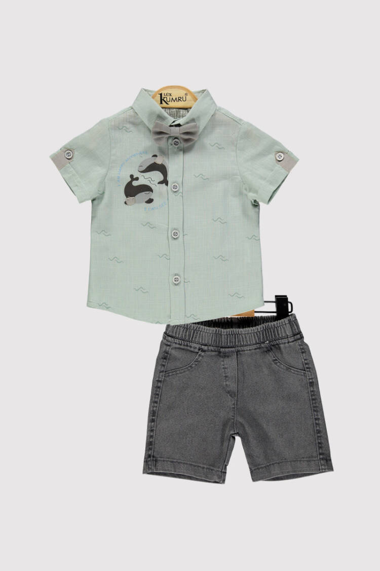 Baby Boy Dolphin Shirt Set 6-18M - Brand: Kumru Bebe - Kids & Baby Clothes Wholesale - Globality Store