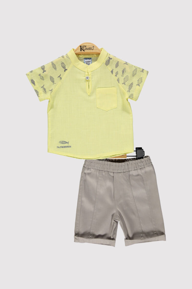 Baby Boy Fish Printed Set 6-18M - Brand: Kumru Bebe - Kids & Baby Clothes Wholesale - Globality Store