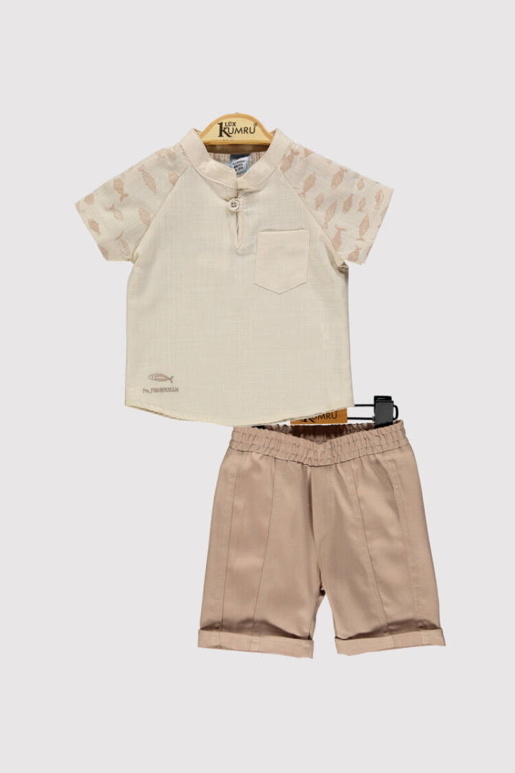 Baby Boy Fish Printed Set 6-18M - Brand: Kumru Bebe - Kids & Baby Clothes Wholesale - Globality Store