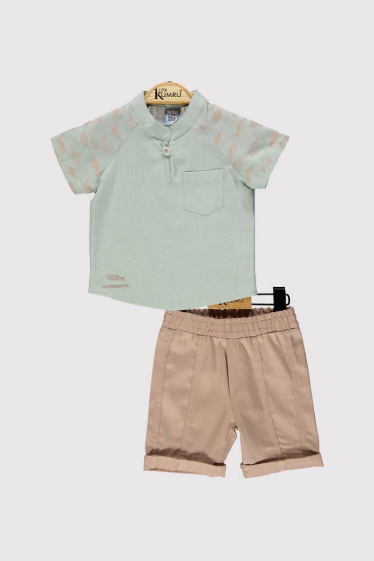 Baby Boy Fish Printed Set 6-18M - Brand: Kumru Bebe - Kids & Baby Clothes Wholesale - Globality Store