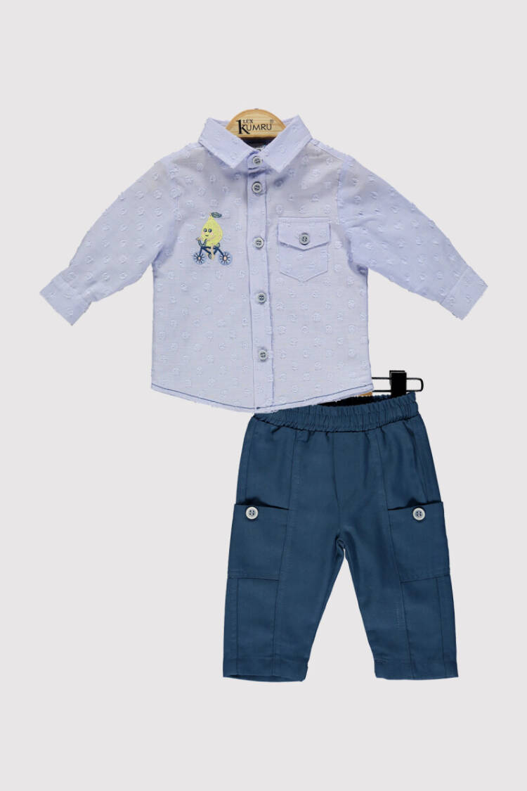 Baby Boy Lemon Embroidered Set 6-18M - Brand: Kumru Bebe - Kids & Baby Clothes Wholesale - Globality Store