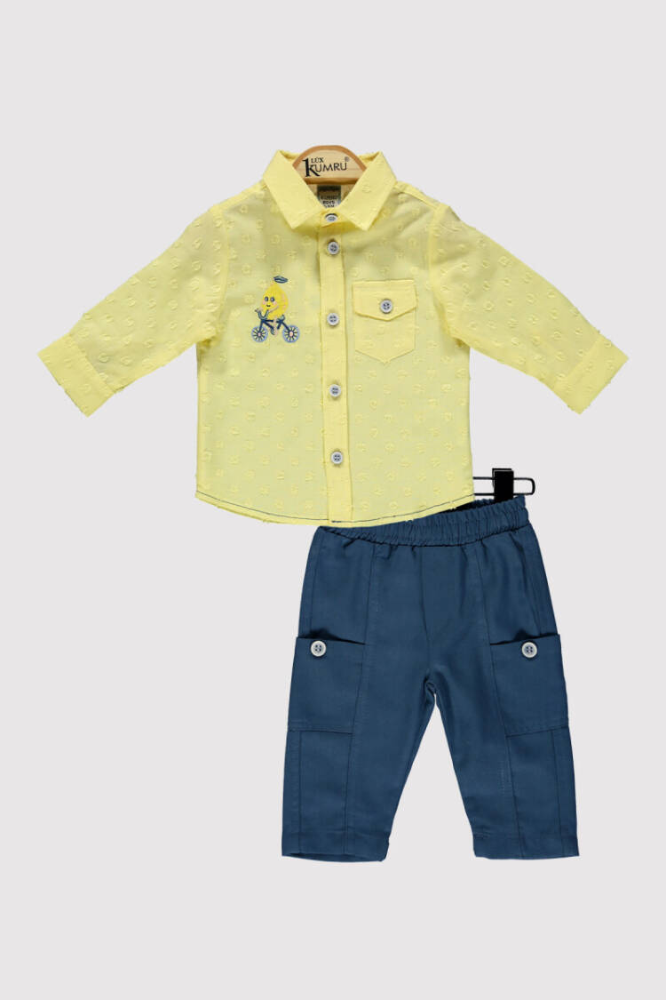 Baby Boy Lemon Embroidered Set 6-18M - Brand: Kumru Bebe - Kids & Baby Clothes Wholesale - Globality Store