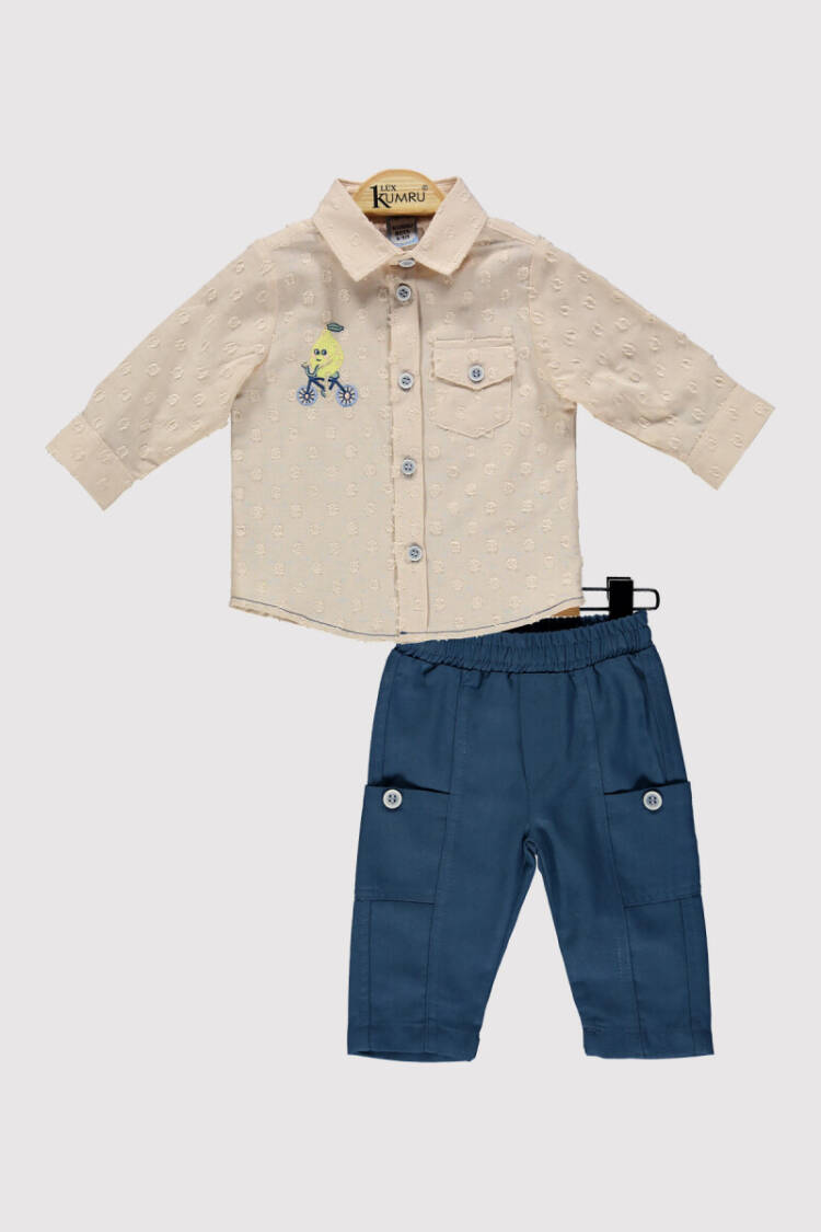 Baby Boy Lemon Embroidered Set 6-18M - Brand: Kumru Bebe - Kids & Baby Clothes Wholesale - Globality Store