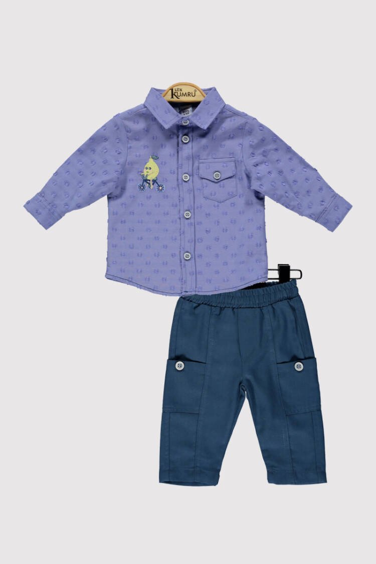 Baby Boy Lemon Embroidered Set 6-18M - Brand: Kumru Bebe - Kids & Baby Clothes Wholesale - Globality Store
