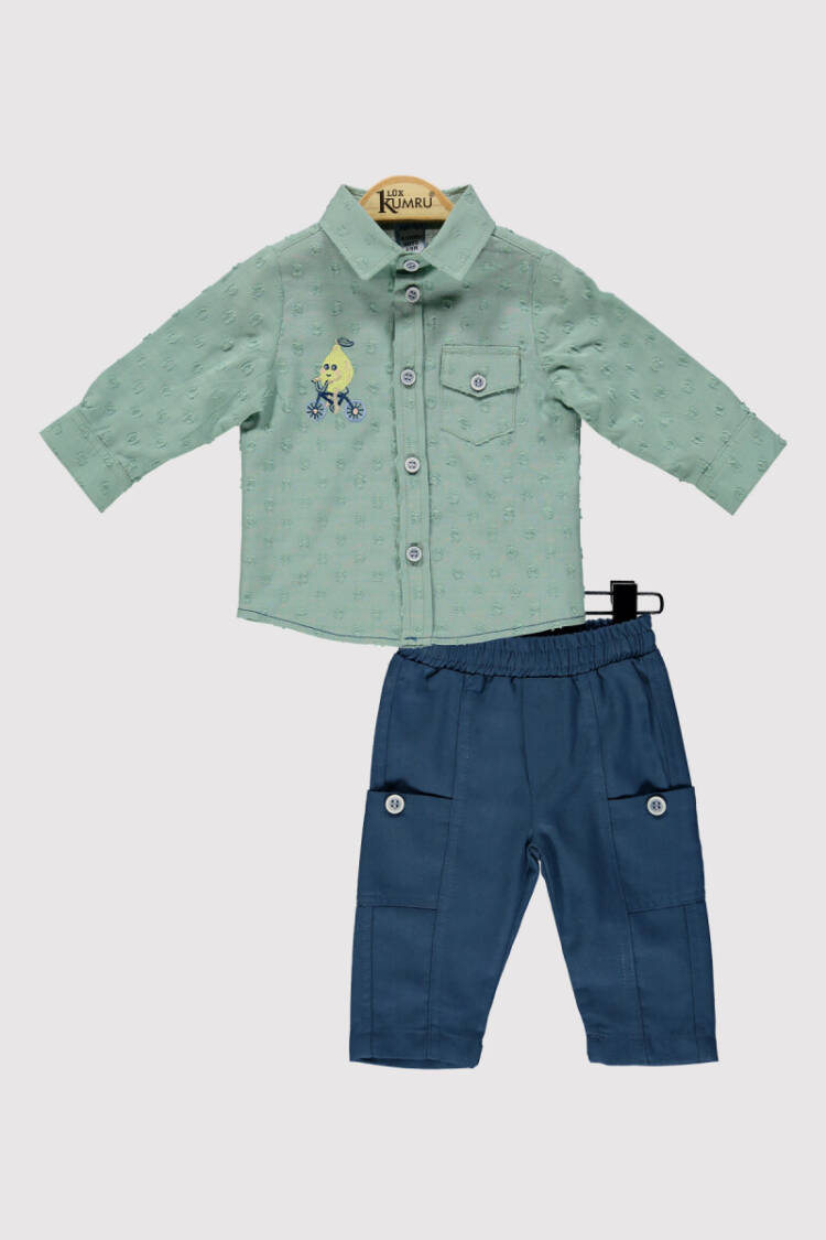 Baby Boy Lemon Embroidered Set 6-18M - Brand: Kumru Bebe - Kids & Baby Clothes Wholesale - Globality Store