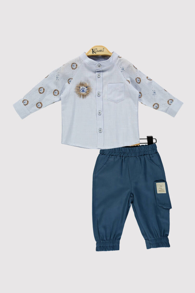 Baby Boy Lion Embroidered Set 6-18M - Brand: Kumru Bebe - Kids & Baby Clothes Wholesale - Globality Store