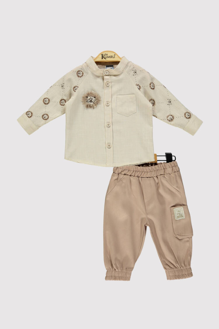 Baby Boy Lion Embroidered Set 6-18M - Brand: Kumru Bebe - Kids & Baby Clothes Wholesale - Globality Store