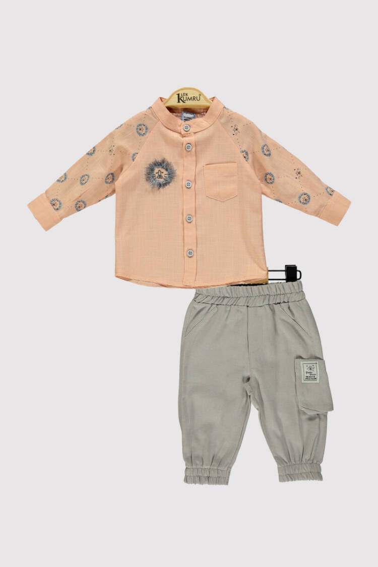 Baby Boy Lion Embroidered Set 6-18M - Brand: Kumru Bebe - Kids & Baby Clothes Wholesale - Globality Store
