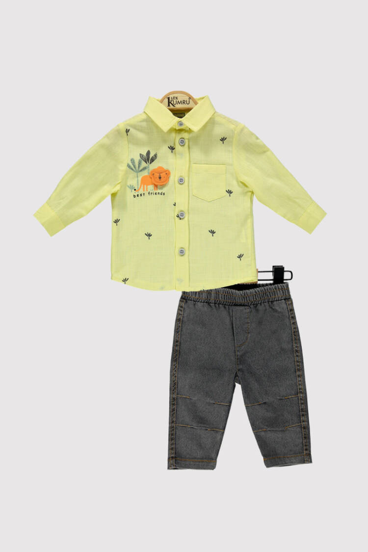Baby Boy Lion Printed Shirt Set 6-18M - Brand: Kumru Bebe - Kids & Baby Clothes Wholesale - Globality Store