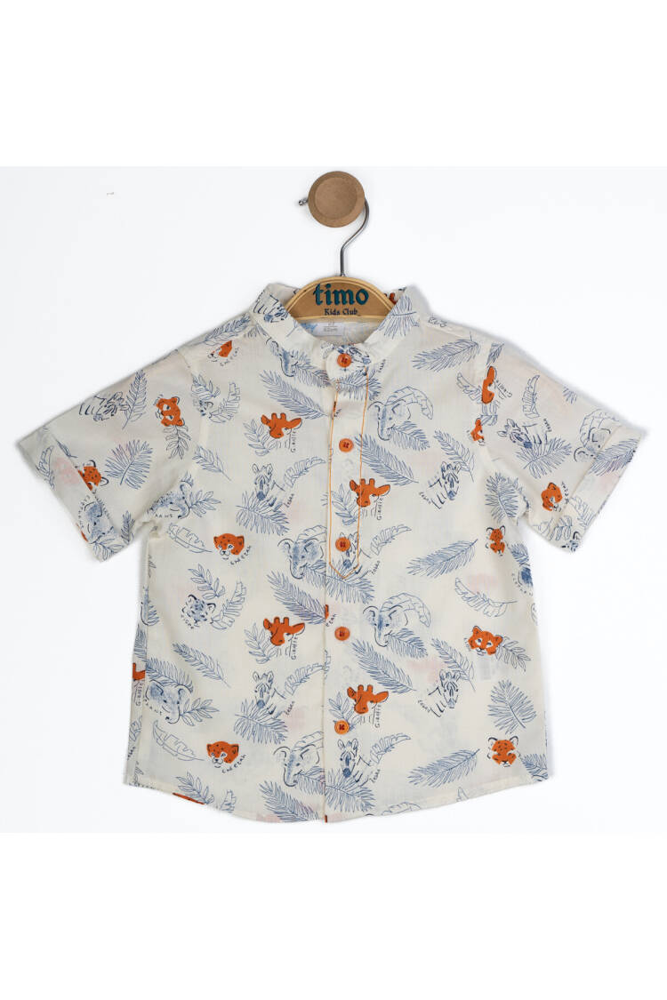 Baby Boy Mandarin Collar Palm Tree Shirt 6-24M - Brand: Timo - Kids & Baby Clothes Wholesale - Globality Store