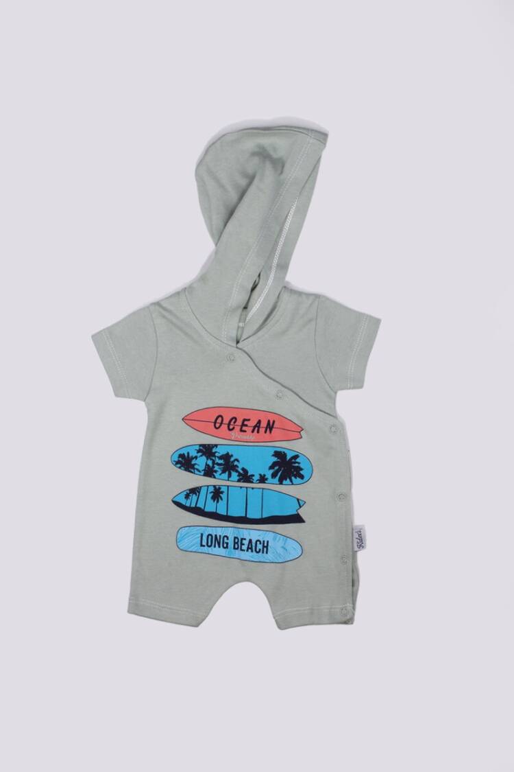 Baby Boy Rompers with Hoodie and Surfboard Printed - Brand: Kidexs - Kids & Baby Clothes Wholesale - Globality Store