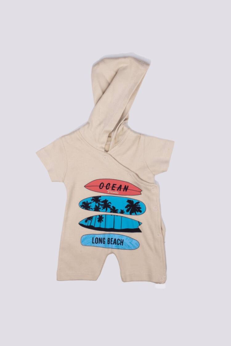Baby Boy Rompers with Hoodie and Surfboard Printed - Brand: Kidexs - Kids & Baby Clothes Wholesale - Globality Store