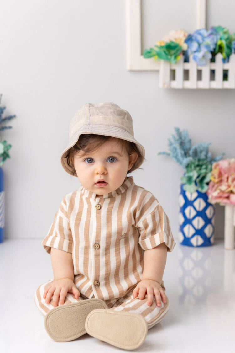Baby Boy Short Sleeve Muslin Jumpsuit 3-24M - Brand: Mininio - Kids & Baby Clothes Wholesale - Globality Store