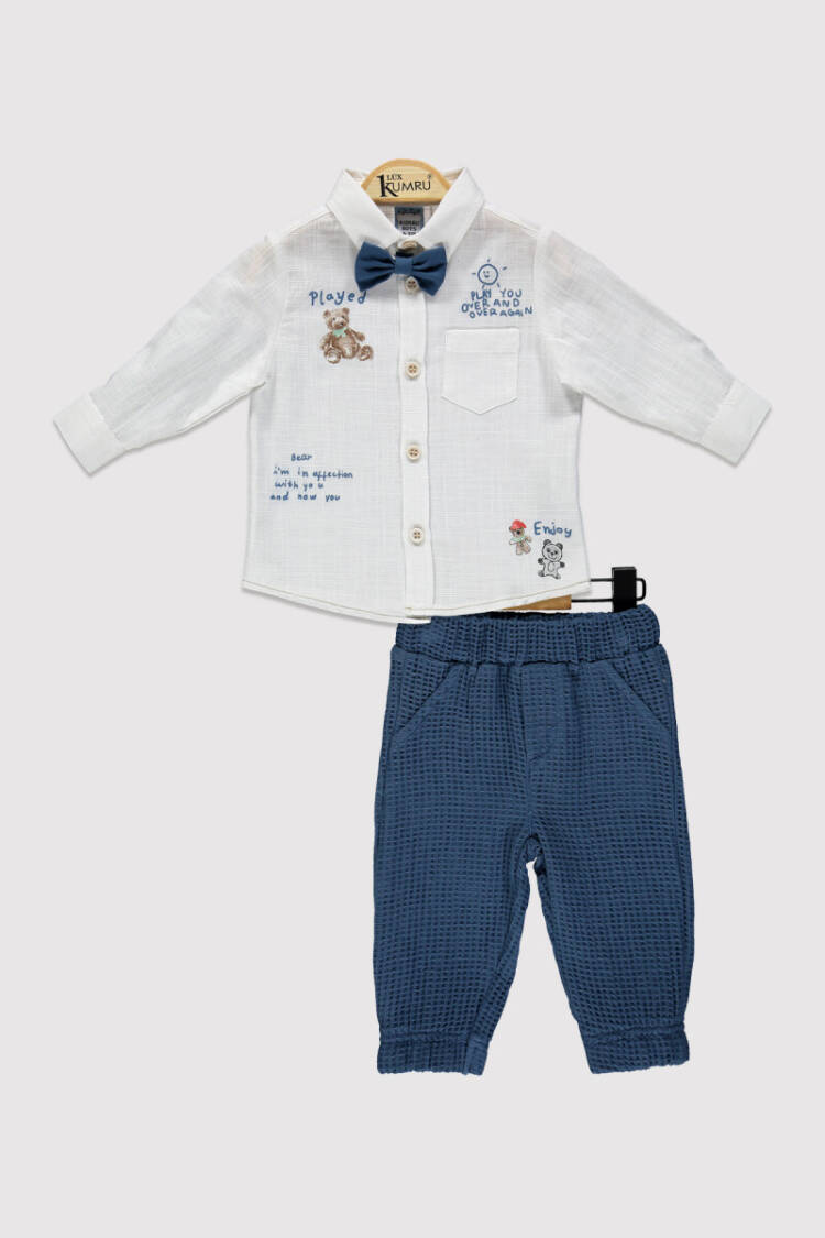 Baby Boy Teddy Bear Printed Set 6-18M - Brand: Kumru Bebe - Kids & Baby Clothes Wholesale - Globality Store