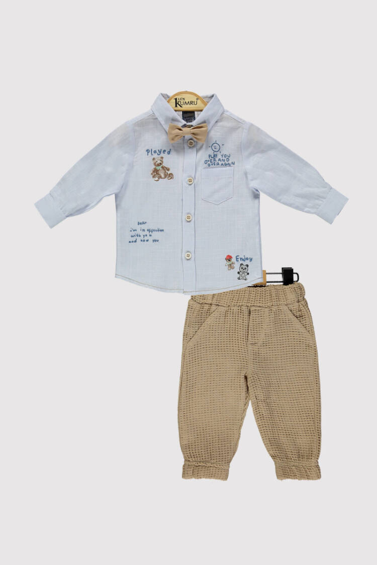 Baby Boy Teddy Bear Printed Set 6-18M - Brand: Kumru Bebe - Kids & Baby Clothes Wholesale - Globality Store