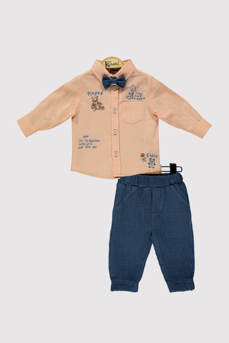 Baby Boy Teddy Bear Printed Set 6-18M - Brand: Kumru Bebe - Kids & Baby Clothes Wholesale - Globality Store