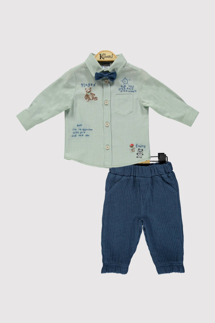 Baby Boy Teddy Bear Printed Set 6-18M - Brand: Kumru Bebe - Kids & Baby Clothes Wholesale - Globality Store