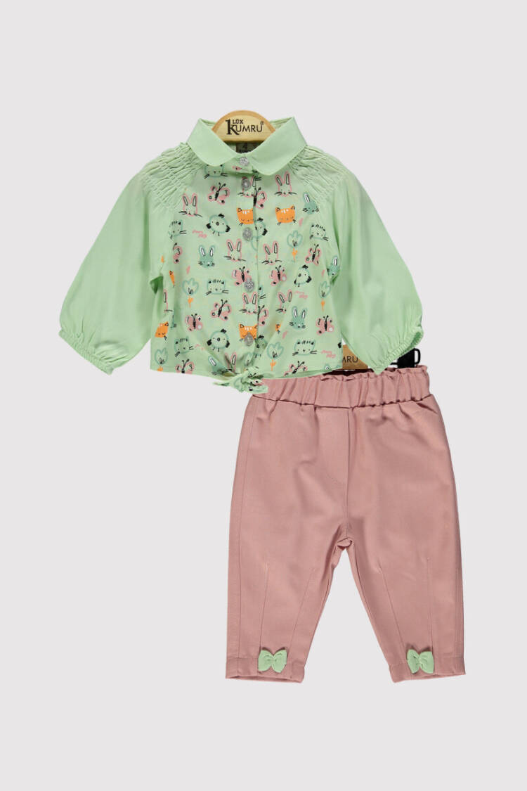 Baby Girl Animal Printed Set 6-18M - Brand: Kumru Bebe - Kids & Baby Clothes Wholesale - Globality Store