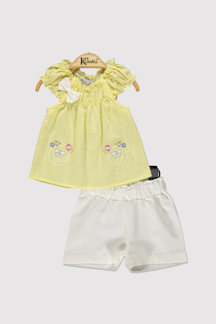 Baby Girl Bow Embroidered Set 6-18M - Brand: Kumru Bebe - Kids & Baby Clothes Wholesale - Globality Store