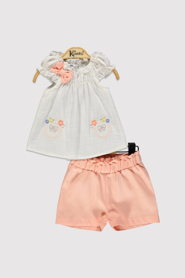 Baby Girl Bow Embroidered Set 6-18M - Brand: Kumru Bebe - Kids & Baby Clothes Wholesale - Globality Store
