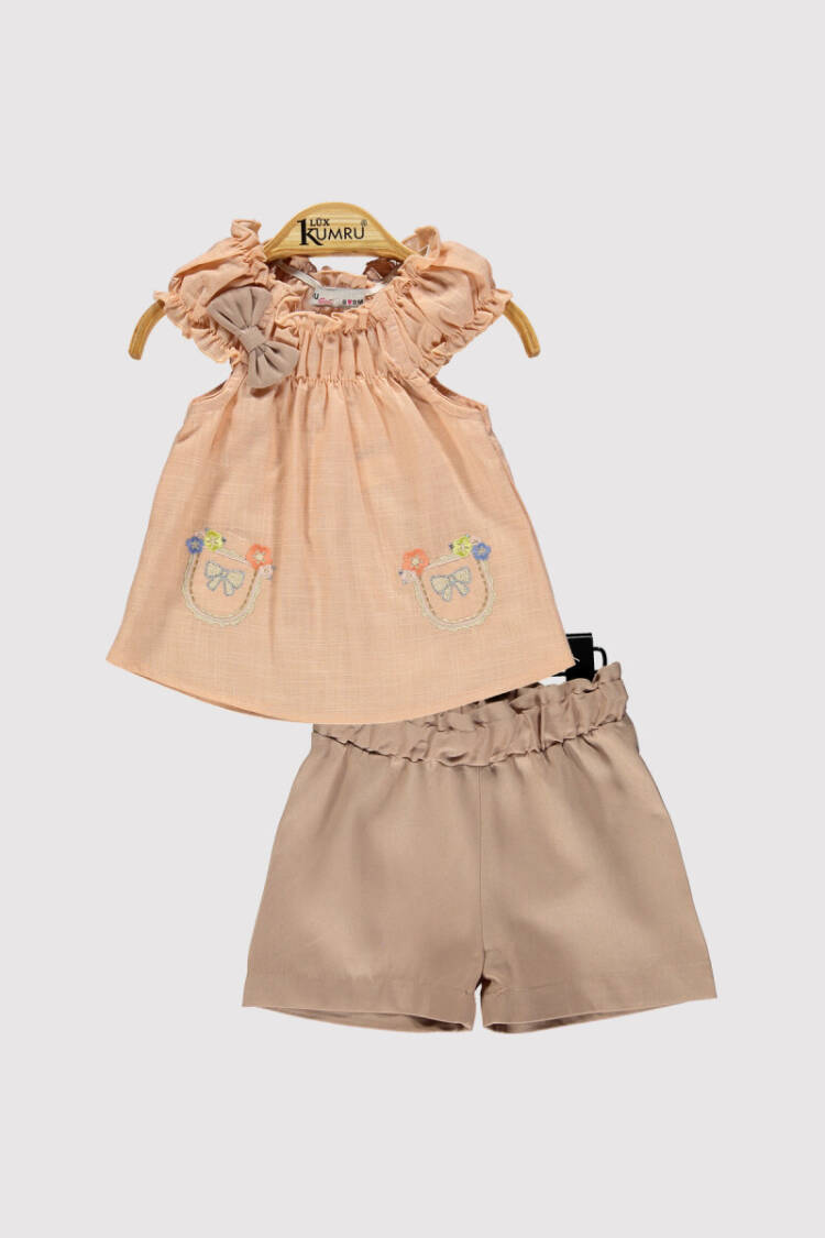 Baby Girl Bow Embroidered Set 6-18M - Brand: Kumru Bebe - Kids & Baby Clothes Wholesale - Globality Store