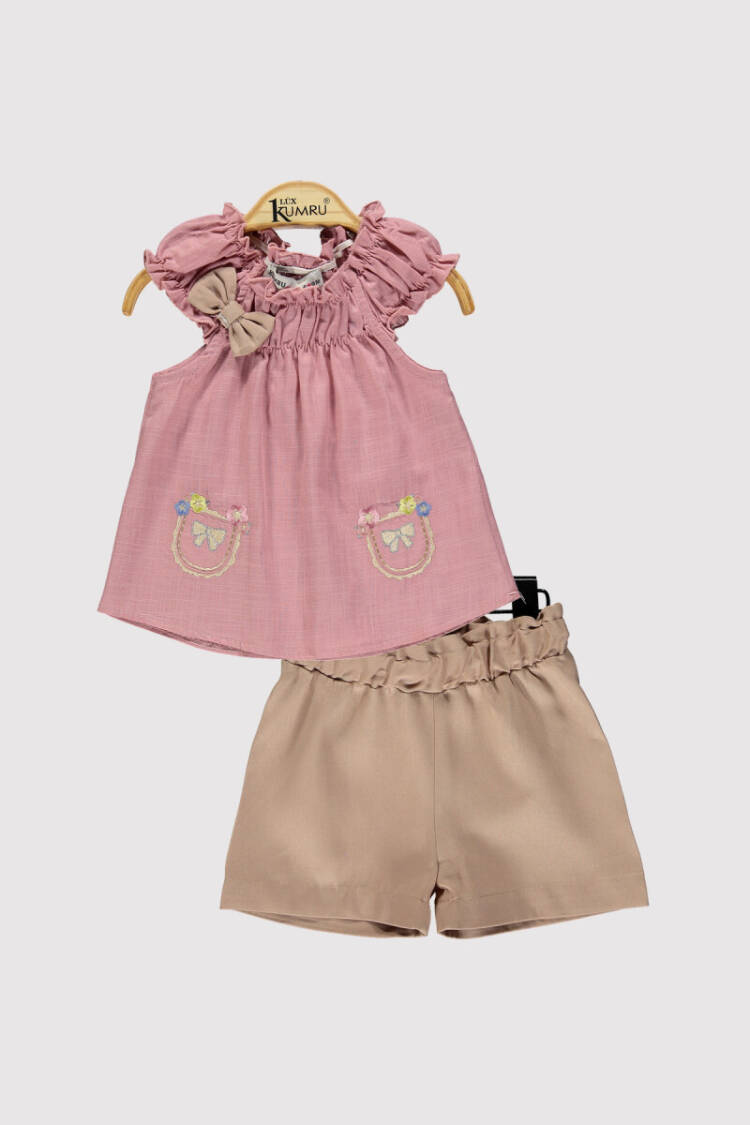 Baby Girl Bow Embroidered Set 6-18M - Brand: Kumru Bebe - Kids & Baby Clothes Wholesale - Globality Store