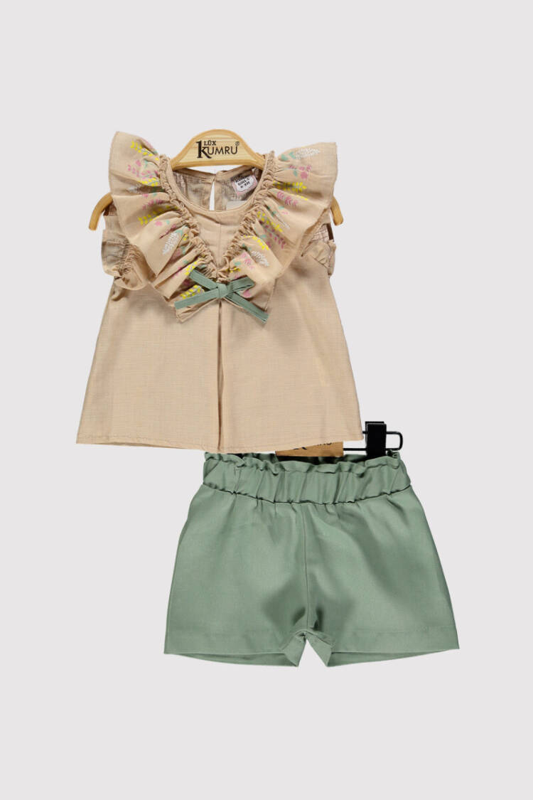 Baby Girl Collar Printed Set 6-18M - Brand: Kumru Bebe - Kids & Baby Clothes Wholesale - Globality Store