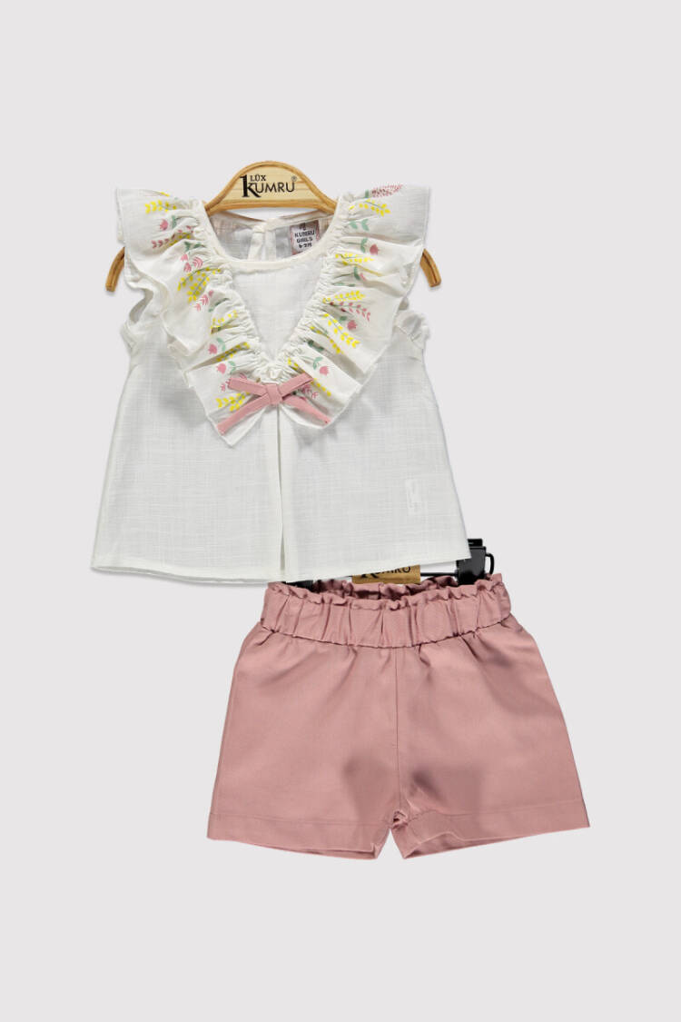 Baby Girl Collar Printed Set 6-18M - Brand: Kumru Bebe - Kids & Baby Clothes Wholesale - Globality Store