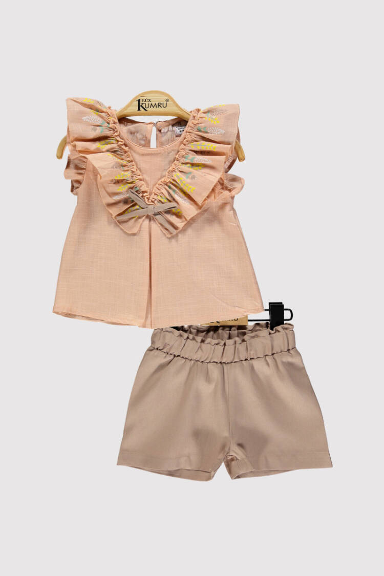 Baby Girl Collar Printed Set 6-18M - Brand: Kumru Bebe - Kids & Baby Clothes Wholesale - Globality Store