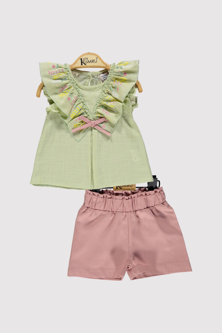 Baby Girl Collar Printed Set 6-18M - Brand: Kumru Bebe - Kids & Baby Clothes Wholesale - Globality Store