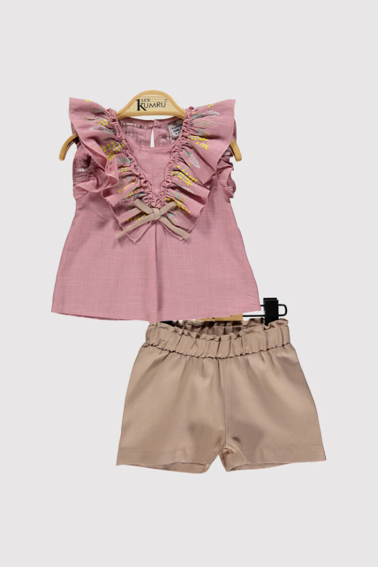 Baby Girl Collar Printed Set 6-18M - Brand: Kumru Bebe - Kids & Baby Clothes Wholesale - Globality Store