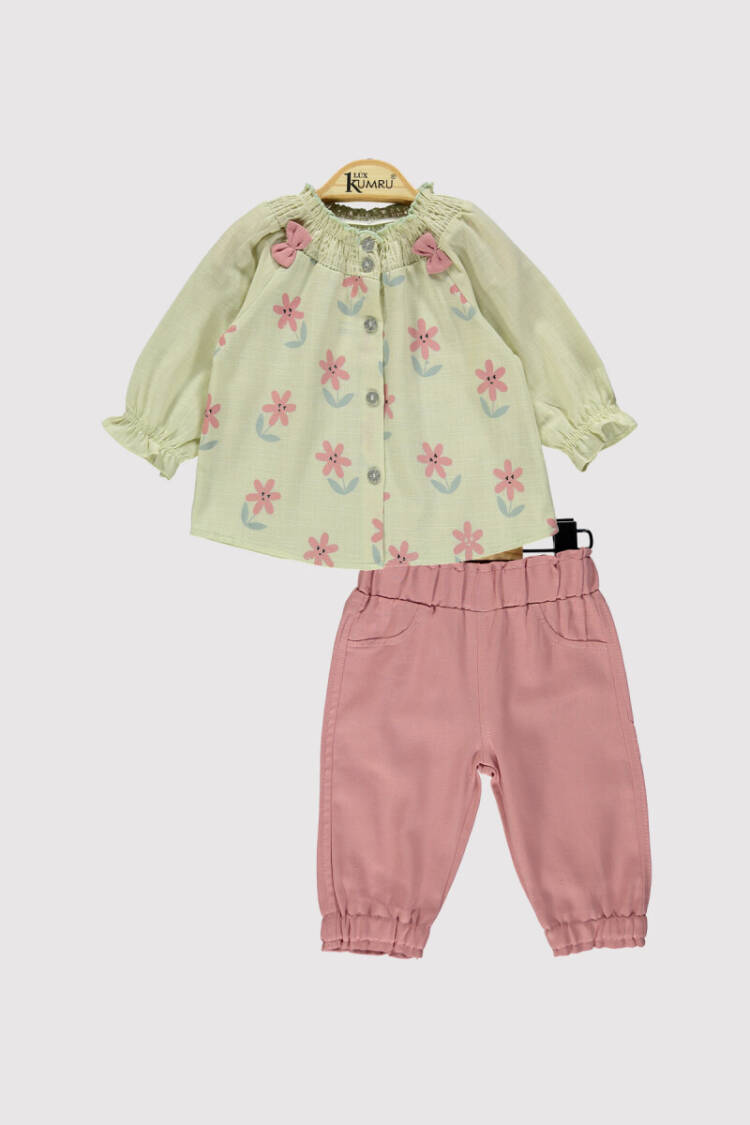 Baby Girl Daisy Shirt Set 6-18M - Brand: Kumru Bebe - Kids & Baby Clothes Wholesale - Globality Store