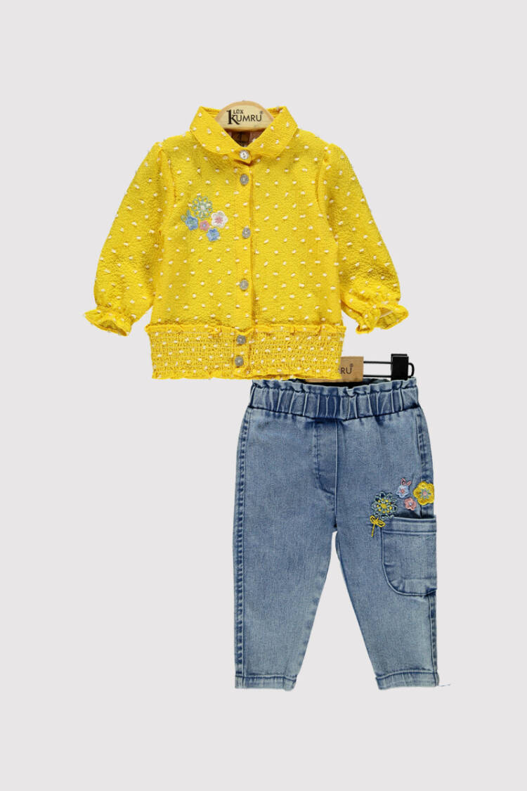 Baby Girl Embroidered Set 6-18M - Brand: Kumru Bebe - Kids & Baby Clothes Wholesale - Globality Store