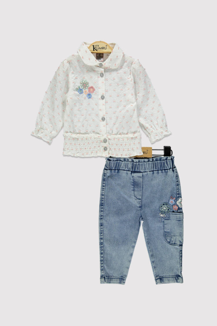 Baby Girl Embroidered Set 6-18M - Brand: Kumru Bebe - Kids & Baby Clothes Wholesale - Globality Store