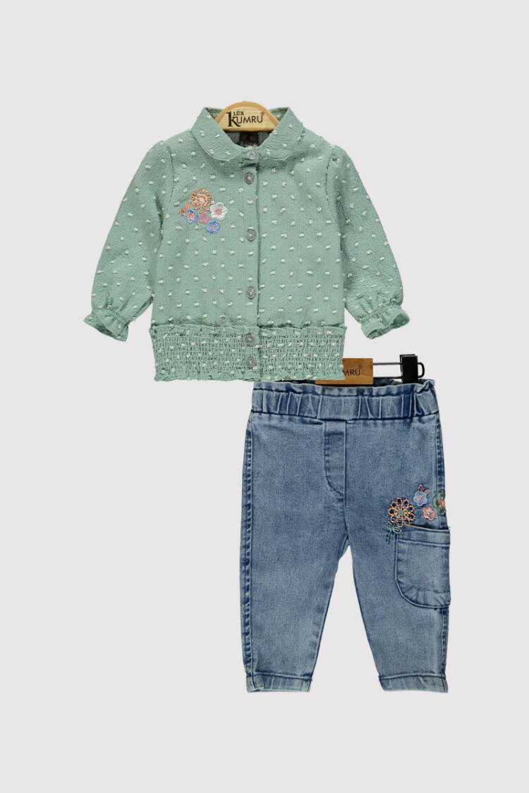 Baby Girl Embroidered Set 6-18M - Brand: Kumru Bebe - Kids & Baby Clothes Wholesale - Globality Store