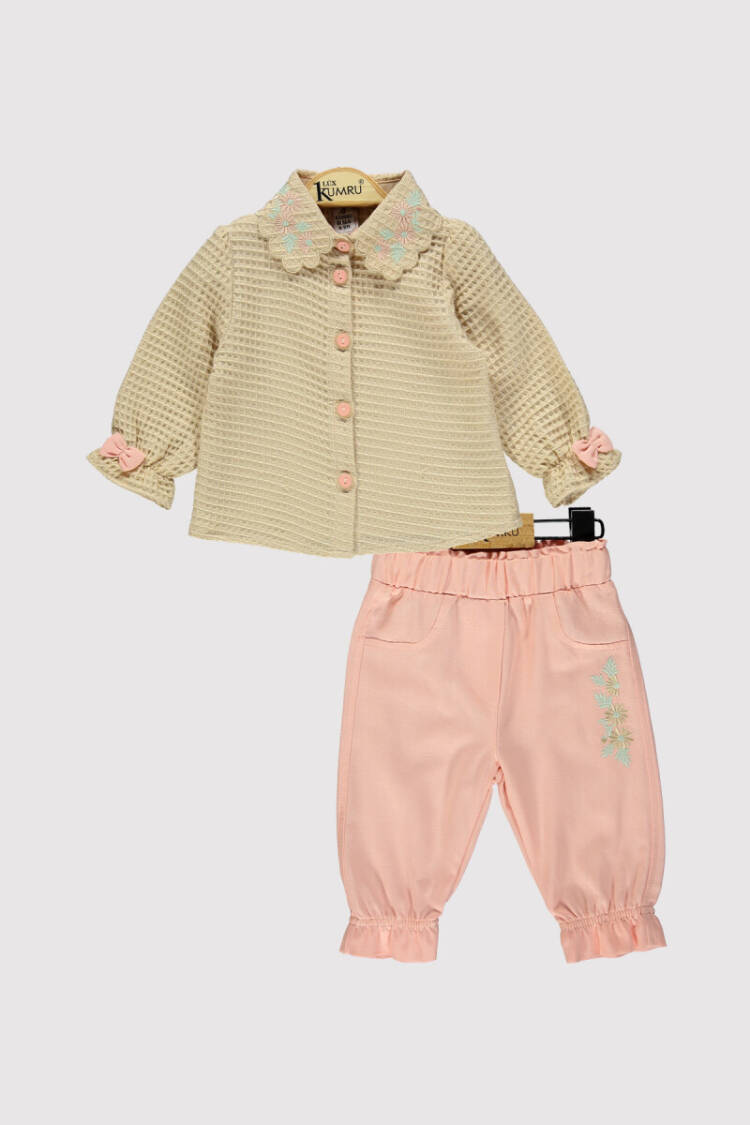 Baby Girl Embroidered Shirt Set 6-18M - Brand: Kumru Bebe - Kids & Baby Clothes Wholesale - Globality Store