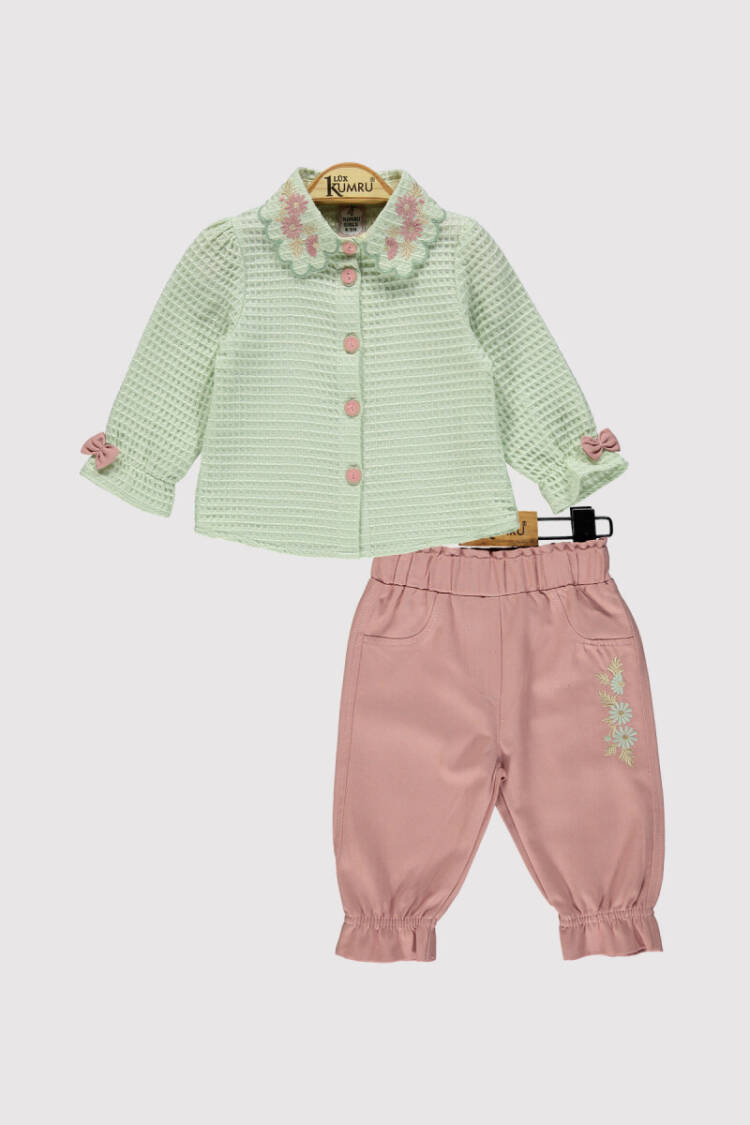Baby Girl Embroidered Shirt Set 6-18M - Brand: Kumru Bebe - Kids & Baby Clothes Wholesale - Globality Store
